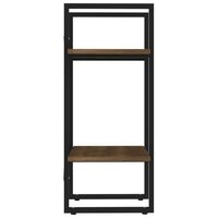 Boekenkast 2-laags 40x30x70 cm bewerkt hout bruin eikenkleur 6