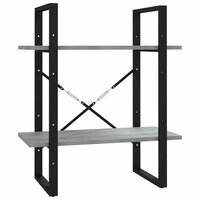 Boekenkast 60x30x70 cm bewerkt hout grijs sonoma eikenkleurig 2