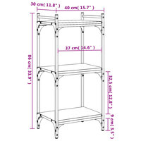 Boekenkast 3-laags 40x30x86 cm bewerkt hout zwart 9