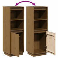 Hoge kast 37x34x110 cm massief grenenhout honingbruin 8