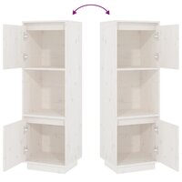 Hoge kast 38x35x117 cm massief grenenhout wit 7