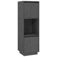 Hoge kast 38x35x117 cm massief grenenhout grijs 2
