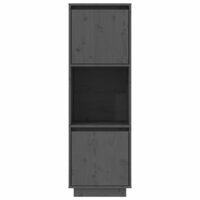 Hoge kast 38x35x117 cm massief grenenhout grijs 3