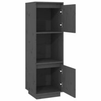 Hoge kast 38x35x117 cm massief grenenhout grijs 4