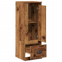 Hoge kast 36x35,5x103,5 cm bewerkt hout oud houtkleurig 5