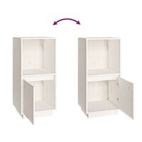 Dressoir 38x35x80 cm massief grenenhout wit 6