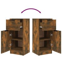 Dressoir 30x30x70 cm bewerkt hout gerookt eikenkleurig 9