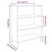 Dressoir 69,5x32,5x90 cm bewerkt hout gerookt eikenkleurig 7