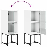 Bijzetkast met glazen deur 35x37x100 cm wit 9