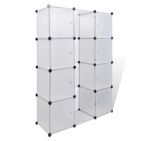 Kast met 9 compartimenten modulair 109x36,5x143 cm wit  2