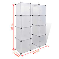 Kast met 9 compartimenten modulair 109x36,5x143 cm wit  7