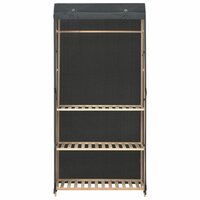 Kledingkast 3-laags 79x40x170 cm stof grijs 2