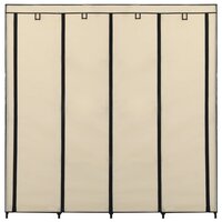 Kledingkast met 4 vakken 175x45x170 cm cr&egrave;me 4