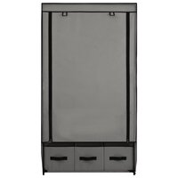 Kledingkast 87x49x159 cm stof grijs 5