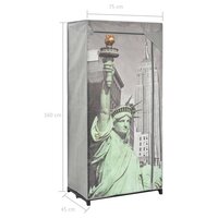 Kledingkast New York 75x45x160 cm stof 8