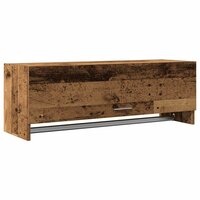 Kledingkast 100x32,5x35 cm bewerkt hout oud houtkleurig 2