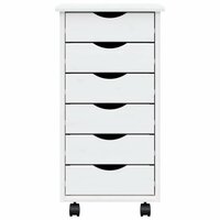 Ladekast MOSS verrijdbaar massief grenenhout wit 5