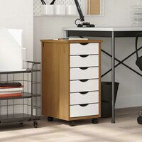 Ladekast MOSS verrijdbaar massief grenenhout honingbruin 2