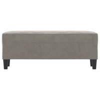 Bankje 100x35x41 cm fluweel lichtgrijs 3