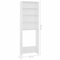 Wasmachinekast 64x24x190 cm wit 8