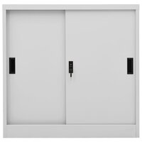 Kantoorkast met schuifdeuren 90x40x90 cm staal lichtgrijs 2