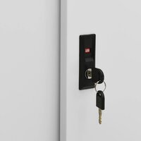 Kantoorkast met schuifdeuren 90x40x90 cm staal lichtgrijs 7