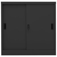 Kantoorkast met schuifdeuren 90x40x90 cm staal antracietkleurig 2