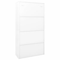 Kantoorkast met schuifdeuren 90x40x180 cm staal wit 6