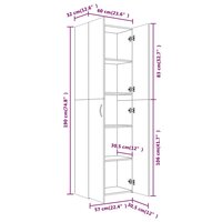 Kantoorkast 60x32x190 cm bewerkt hout gerookt eikenkleurig 8
