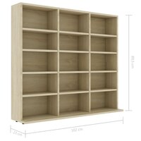 Cd-kast 102x23x89,5 cm bewerkt hout sonoma eikenkleurig 6