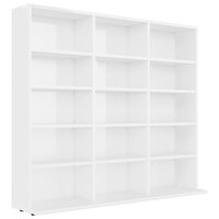 Cd-kast 102x23x89,5 cm bewerkt hout hoogglans wit 2