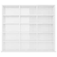 Cd-kast 102x23x89,5 cm bewerkt hout hoogglans wit 4