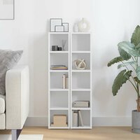 Cd-kasten 2 st 21x16x93,5 bewerkt hout wit 3