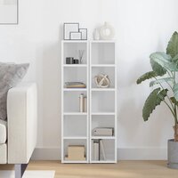 Cd-kasten 2 st 21x16x93,5 spaanplaat hoogglans wit 3