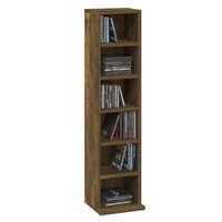 Cd-kast 21x20x88 cm bewerkt hout gerookt eikenkleurig 4