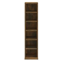 Cd-kast 21x20x88 cm bewerkt hout gerookt eikenkleurig 5