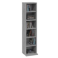 Cd-kast 21x20x88 cm bewerkt hout grijs sonoma eikenkleurig 4