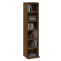 Cd-kast 21x20x88 cm bewerkt hout bruin eikenkleur 4