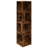 Hoekkast 33x33x132 cm bewerkt hout gerookt eikenkleurig 2