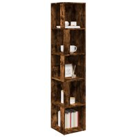 Hoekkast 33x33x164,5 cm bewerkt hout gerookt eikenkleurig 6