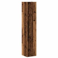 Hoekkast 33x33x165 cm bewerkt hout oud houtkleurig 6