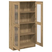 Hoge kast 82,5x30,5x150 cm bewerkt hout artisanaal eikenkleur 7