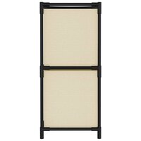 Opbergkast met 4 stoffen manden 63x30x71 cm staal cr&egrave;mekleurig 4