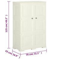 Opbergkast hout-look 79x43x125 cm kunststof vanille-ijskleurig 8