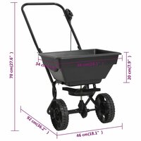 Strooiwagen duwmodel 15 L 92x46x70 cm PVC en staal 8
