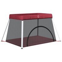 Babybox met matras linnen rood 2