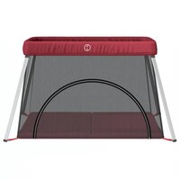 Babybox met matras linnen rood 3