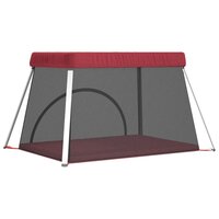 Babybox met matras linnen rood 6