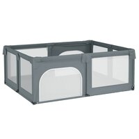 Babybox met 2 deuren oxford stof lichtgrijs 2