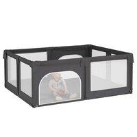 Babybox met 2 deuren oxford stof donkergrijs 3